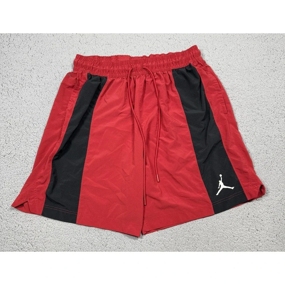 Jordan Shorts‎ Mens XL Red Black Colorblock Basketball 7 Inseam Jumpman Athletic